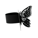 50pcs Napkin Ring Butterfly Paper Wedding Party Band Serviette Holder Black