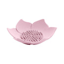 Draining Soap Dish Soap Box Plate Lotus Shape Silicone Box Holder Portable  J1C8