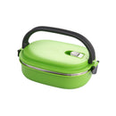 Stainless Steel Lunch Box Food Container Tiffin Round Carrier Green Orange