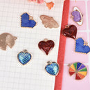 10Pcs/Set Mixed Heart Enamel Charms Metal Charms Pendant DIY Jewelry Making  FT