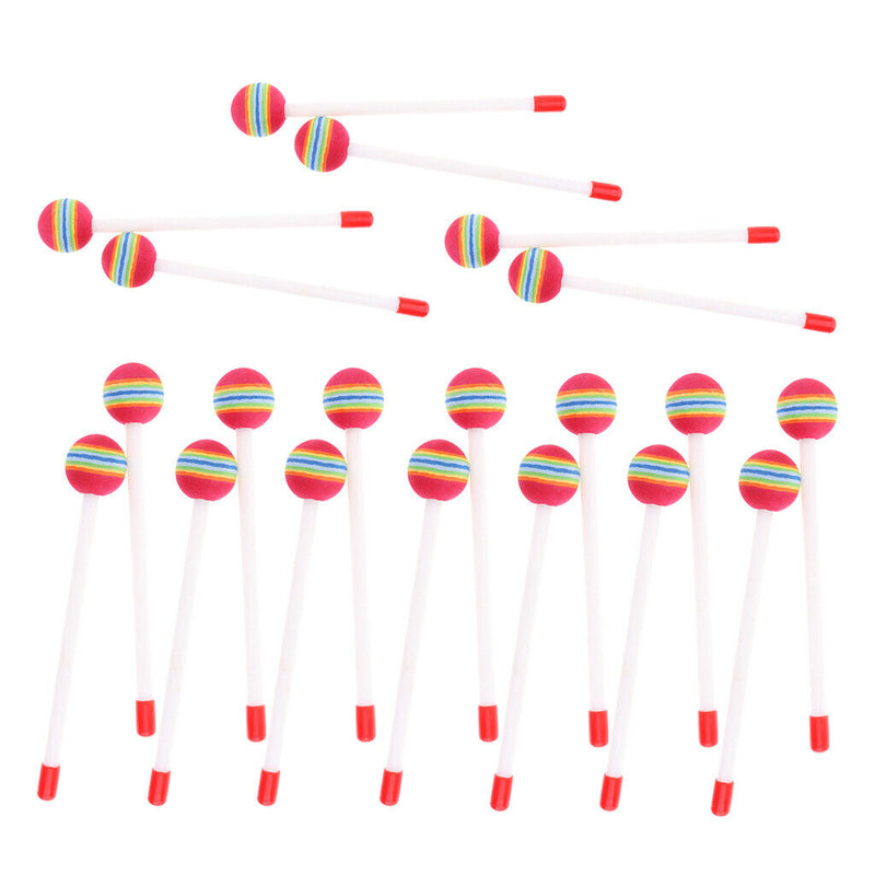 20 Packs Hand Drum Mallet Hammers Stick Kids Baby Educational Develop Toys