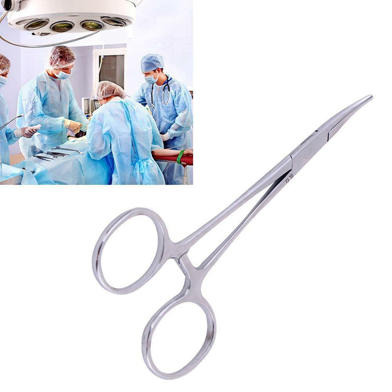 Forceps Hemostatic Clamp Curved Tweezers Stainless Surgical Serrateds