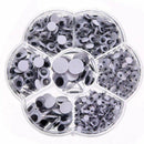 700 X 4-12mm WIBBLY WOBBLY GOOGLY EYES. CRAFTS, STICK ON STICKERS SELF ADHESIVE
