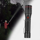 IP44 Waterproof Mini 600lm P8LED Flashlights 3 Modes Smart Glare Flashlight