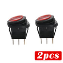 2x 12V 20A Waterproof Round Red On-Off Rocker Switch Auto Car Boat SPST Marine