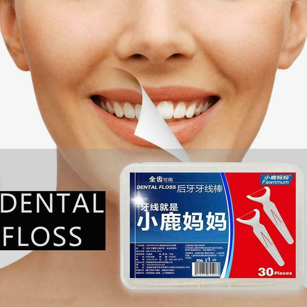Hot 30x/box Sticks Health Tooth Clean Picks Dental D Flosser R8G5 Toothpic J4O8