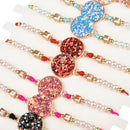12Pcs/Sets Sequins Round Charms Bracelets Women Girl Braided Adjustable Rop