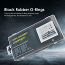 125pcs Black Rubber O-Ring Washer Seals Watertightness Assortment Kit Set