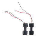 2Pcs Black Battery Holder Plastic Battery Case Wired for 2 x AA Batteries  Z
