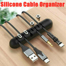 Cable Holder Silicone Cable Organizer Flexible USB Winder Management Clip Holder