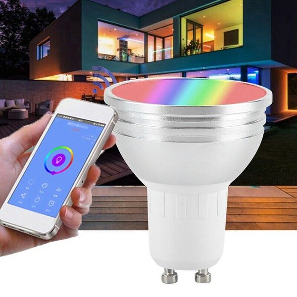 WiFi Smart Light Bulb GU10 6W RGBW WiFi LED Dimmable Light Cup Alexa for Go D2Q8