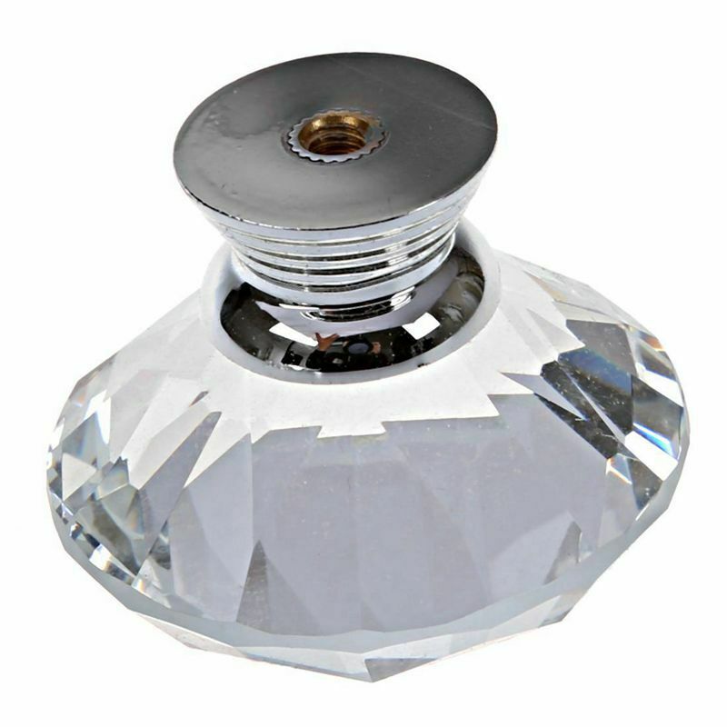 8 X LS-D3020 40MM Clear Crystal Glass Diamond Cut Door Knobs Kitchen Cabine E1O5