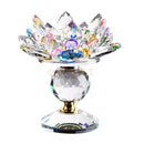 Crystal Lotus Candle Holder Tealight Home Tabletop Feng Shui Decor Multi