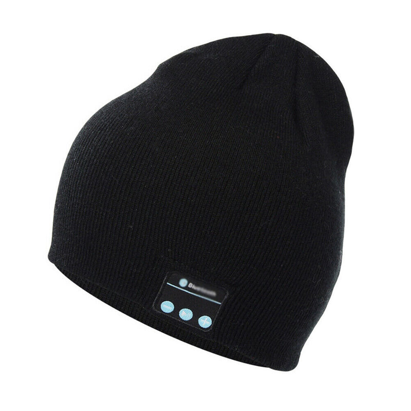 Men Women Bluetooth Earphone Music Beanie Hat Winter Autumn Knitted Cap Black