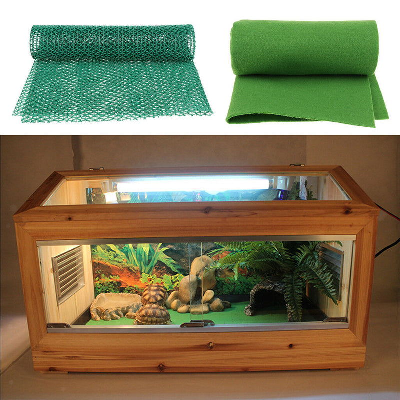 2 Pcs Green Carpet Liner Pad Cage Mat for Fish Tank Reptiles Turtles Lizards