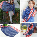 Women American Flag Pareo Dress Beach Bikini Swimwear Sarong Cover Up Scarf OZ