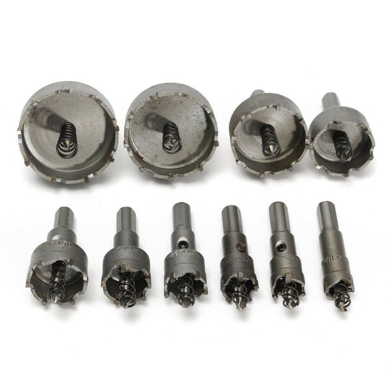10 Pack Carbide Tip Drill Bits 16-53mm TCT Saw Cutter Tool For Steel Metal Alloy