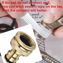 2 Pack Brass Garden Hose/Hosepipe Tap Connector 1/2 Inch and 3/4 Inch 2-in-