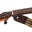 Real Leather Ukulele 1.5" Wide Instrument Shoulder Strap Collection Yellow