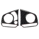 2Pcs Car Steering Wheel Button Switch Panel Cover Trim Decoration Carbon Fi
