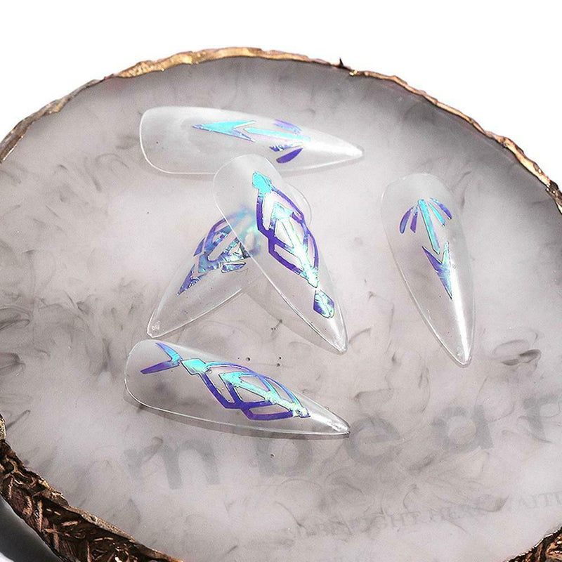 13pcs Nail Art Stickers DIY Fire Flame Holographic Adhesive Tape Manicure Decals