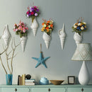 Modern White Ceramic Sea Shell Conch Flower Vase Wall Hanging Home Decor Li W9Z6