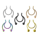 5pcs Clip on Nose Ring Hoop Stainless Steel No Piercing Septum Ring, Fashion