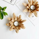 Wooden Tea Light Lotus Shape Candle Holders for Rustic Wedding Party