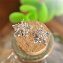 Ladies Cute Snowflake Crystal Stud Earrings Small Five-pointed Star Earrings JR