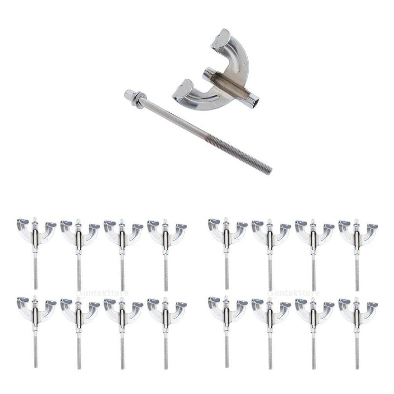 16x Bass Drum Claws Hook W/ Tension Rods For Drum Parts Repair