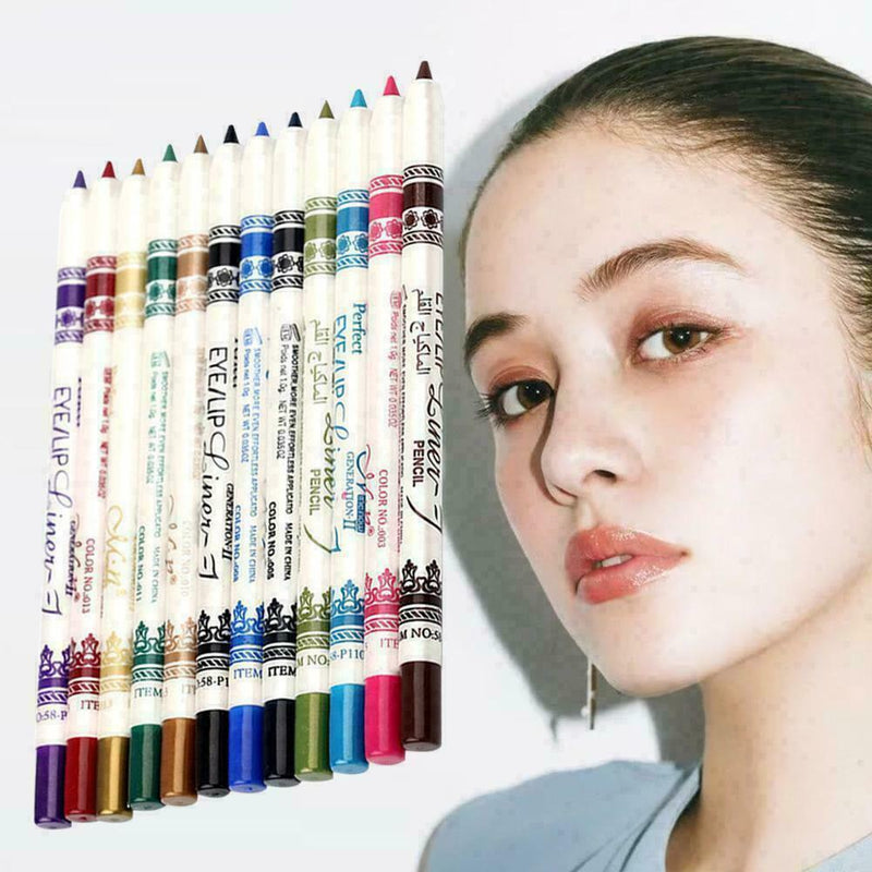 12 Pcs Professional Cosmetic Makeup Eyeliner Eye / C8H5 Liner Glitter Set P H9P1