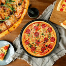 1X(2Pcs Baking Utensil 12-Inch User-Friendly Pizza Baking Pan Non-Stick Coo