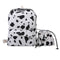 Cow Print Plush Drawstring Pouch Nylon Women Shoulder Pack Composite Set