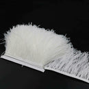 1pcs Snow White Ostrich Fringe Trim Feather Strip 1m Length DFS PDM