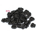 Backpack Lanyard Spring Stop Ends Rope Cord Locks Black 40 Pcs A7V1