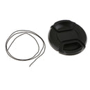 Black Camera Lens Cap - Plastic Snap-on Cover Protector with Anti-lost Lanyard