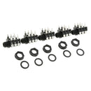 5 x Guitar Audio Plug Socket with Washers for Musical Instrument