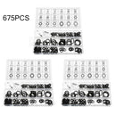 Black O-Rings Automotive Rubber Seal Assortment 675pcs Universal Ring P VCK