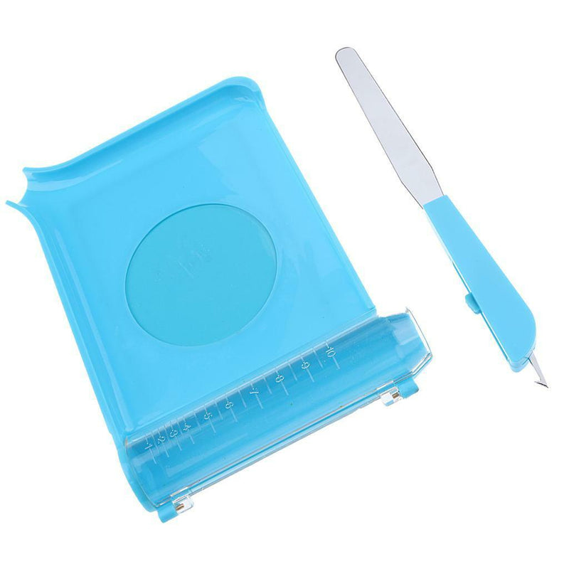 Right Hand Pill Counting Tray with Spatula Blue with Graduation Chute