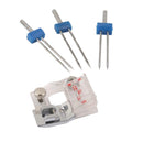 3x Stretch Twin Needles Double Needle + Adjustable Bias Binder Presser Foot