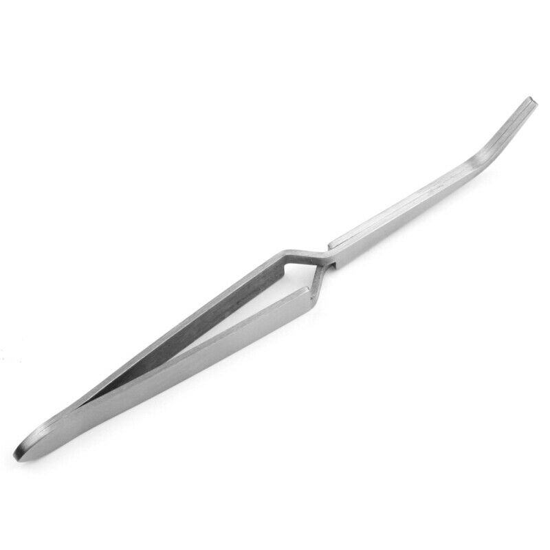 1pc Nail Art Angle Curved Tweezer Rhinestones Picking Tool Makeup Nipper C BCX