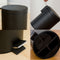 5L Round Metal Step Trash Can Bathroom Silent Wastebasket Garbage Bin Black