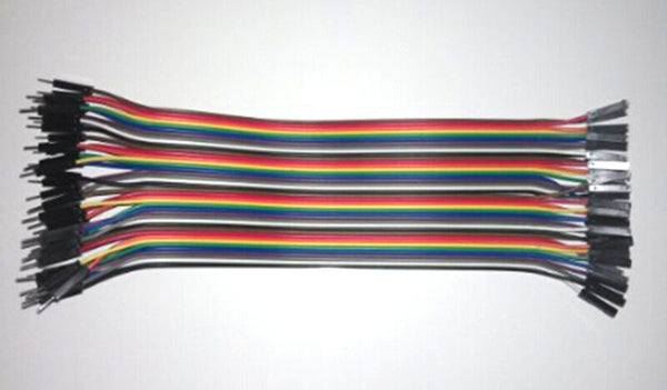 40Pcs 20cm Color Wire Jumper Ribbon Cable 2.54mm 1P-1P Male to Female  O Gw