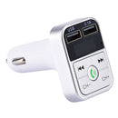 Wireless Car MP3 Player USB Charger Hands-free Calling for Home Car White