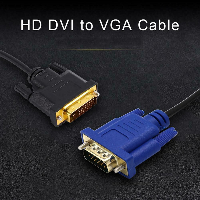 1.5M DVI-I DVI to VGA D-Sub Video Adapter Cable Converter 1080P HDTV Windows