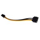 5Piece 15-pin SATA Power to 6pin Adapter Cable Y-splitter Cord for Video Card