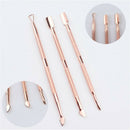 3Pcs Stainless Steel Nail Art Cuticle Pusher Spoon Remover Manicure Clean Tool