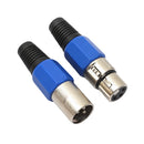 2/5/10Pairs XLR 3Pin Female MIC Jack Plug Audio Microphone Cable Connector