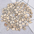 100X Mixed Wooden Craft Squirrel Leaves Mushroom Ornament Art Decoration Slic OZ