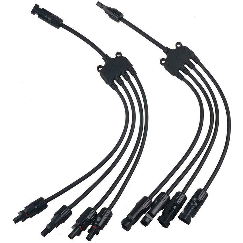 1 Set Solar Style Y Branch 1 to 4 Panel Cable Photovoltaic Connectors